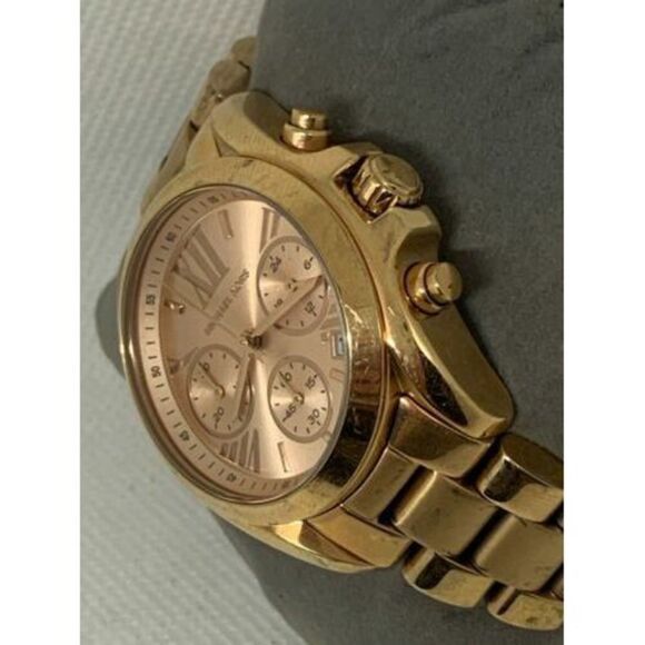 Michael Kors MK5799 Women's Watch Chronograph Rose Gold Analog 36mm Quartz B788 - Picture 3 of 9